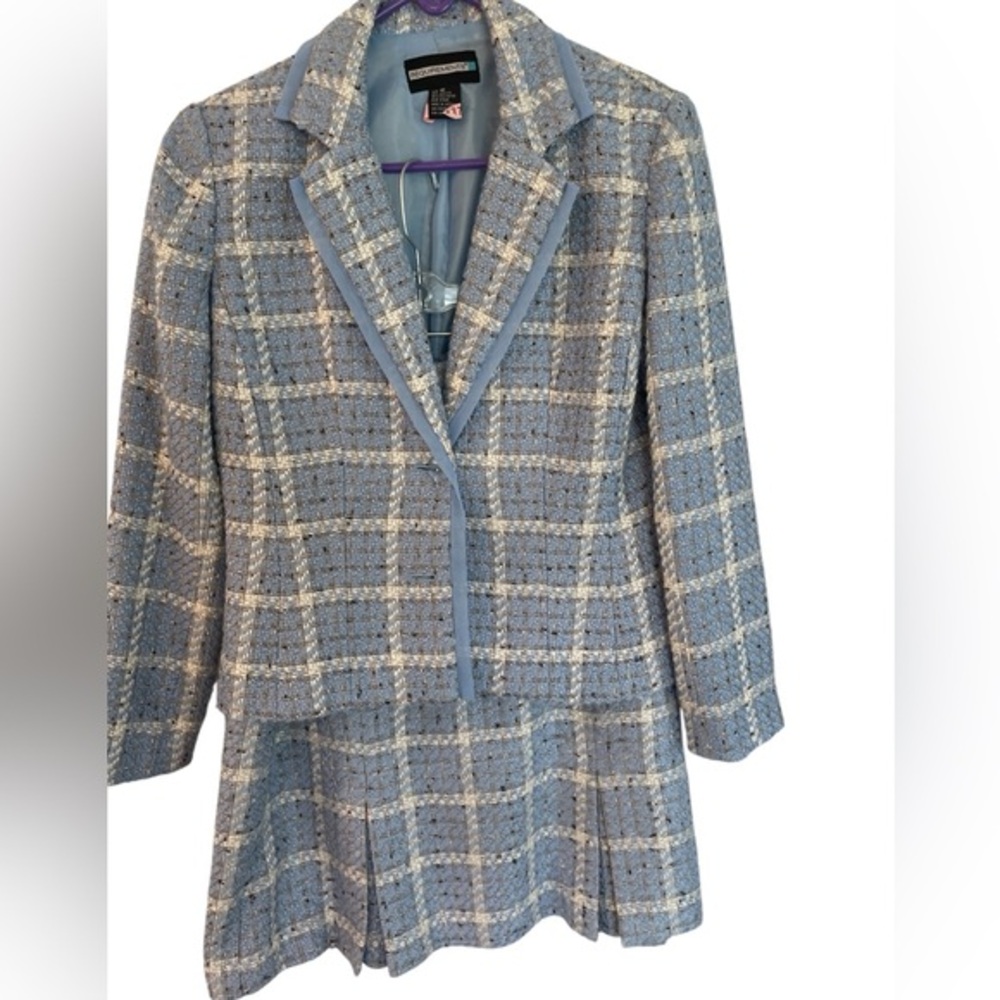 Requirements Light Blue and White Tweed Blazer
